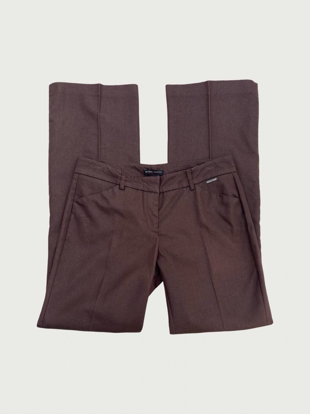 Brown Low Rise Bootcut Pants